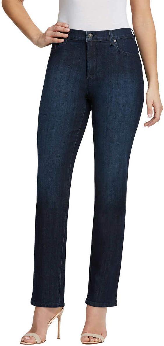 Gloria Vanderbilt Amanda classic tapered jeans on a model, color option 58 of 88