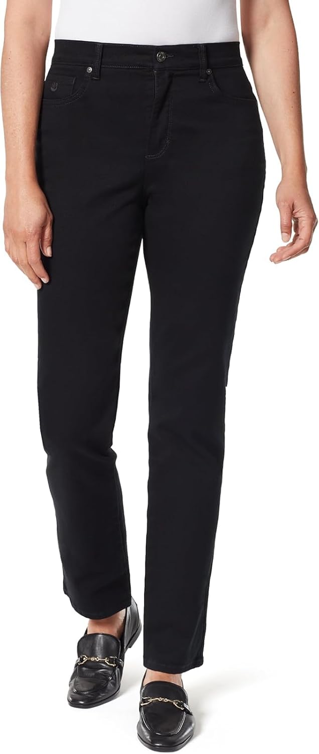 Gloria Vanderbilt Amanda classic tapered jeans on a model, color option 3 of 88