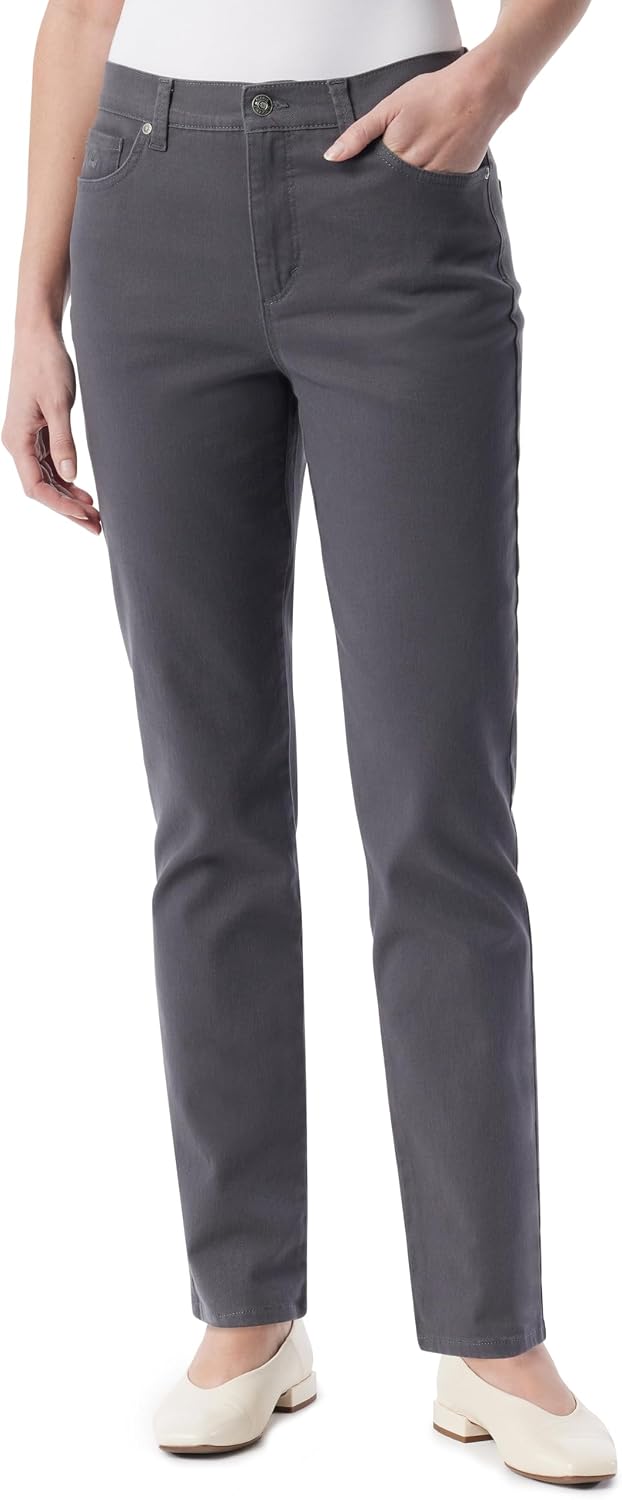 Gloria Vanderbilt Amanda classic tapered jeans on a model, color option 45 of 88