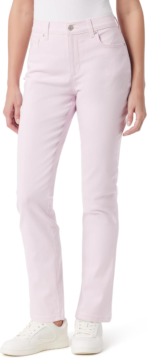 Gloria Vanderbilt Amanda classic tapered jeans on a model, color option 25 of 88
