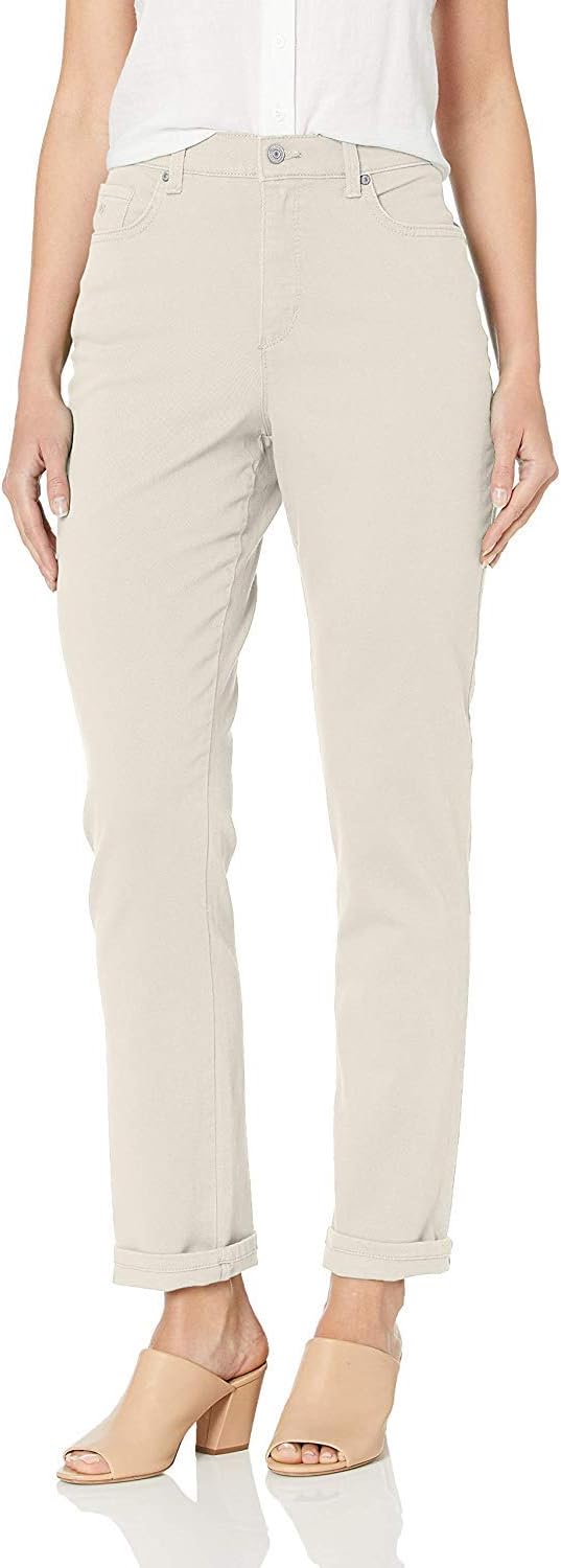 Gloria Vanderbilt Amanda classic tapered jeans on a model, color option 46 of 88