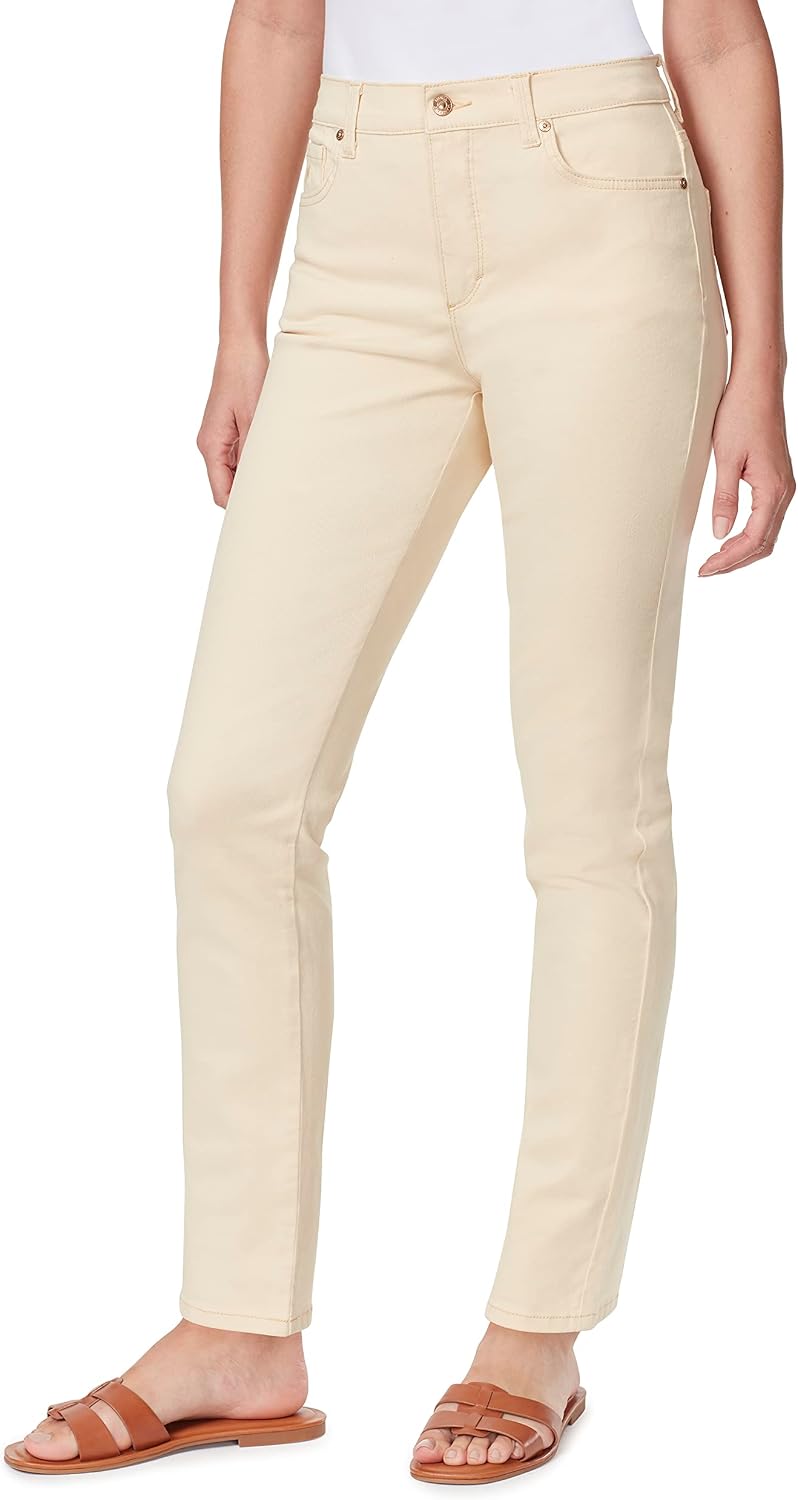 Gloria Vanderbilt Amanda classic tapered jeans on a model, color option 75 of 88