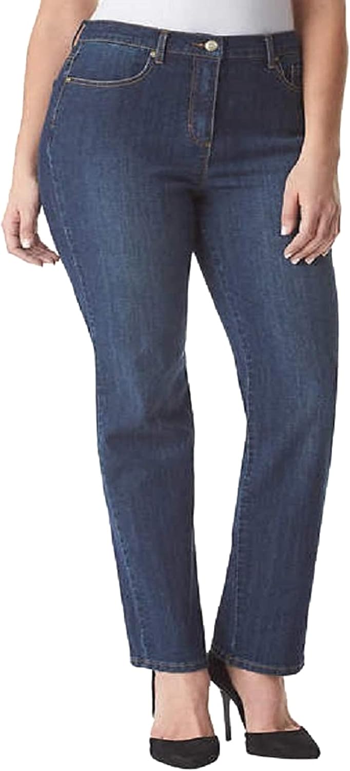 Gloria Vanderbilt Amanda classic tapered jeans on a model, color option 41 of 88