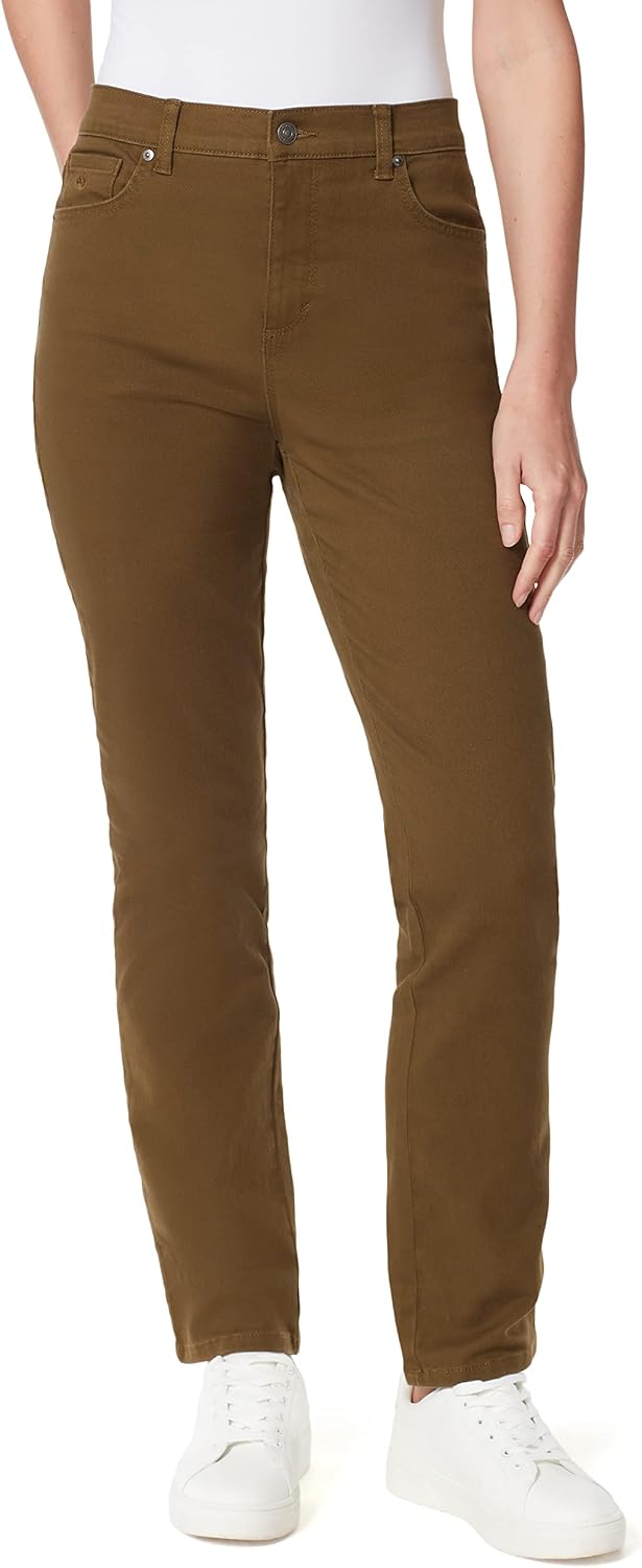 Gloria Vanderbilt Amanda classic tapered jeans on a model, color option 31 of 88