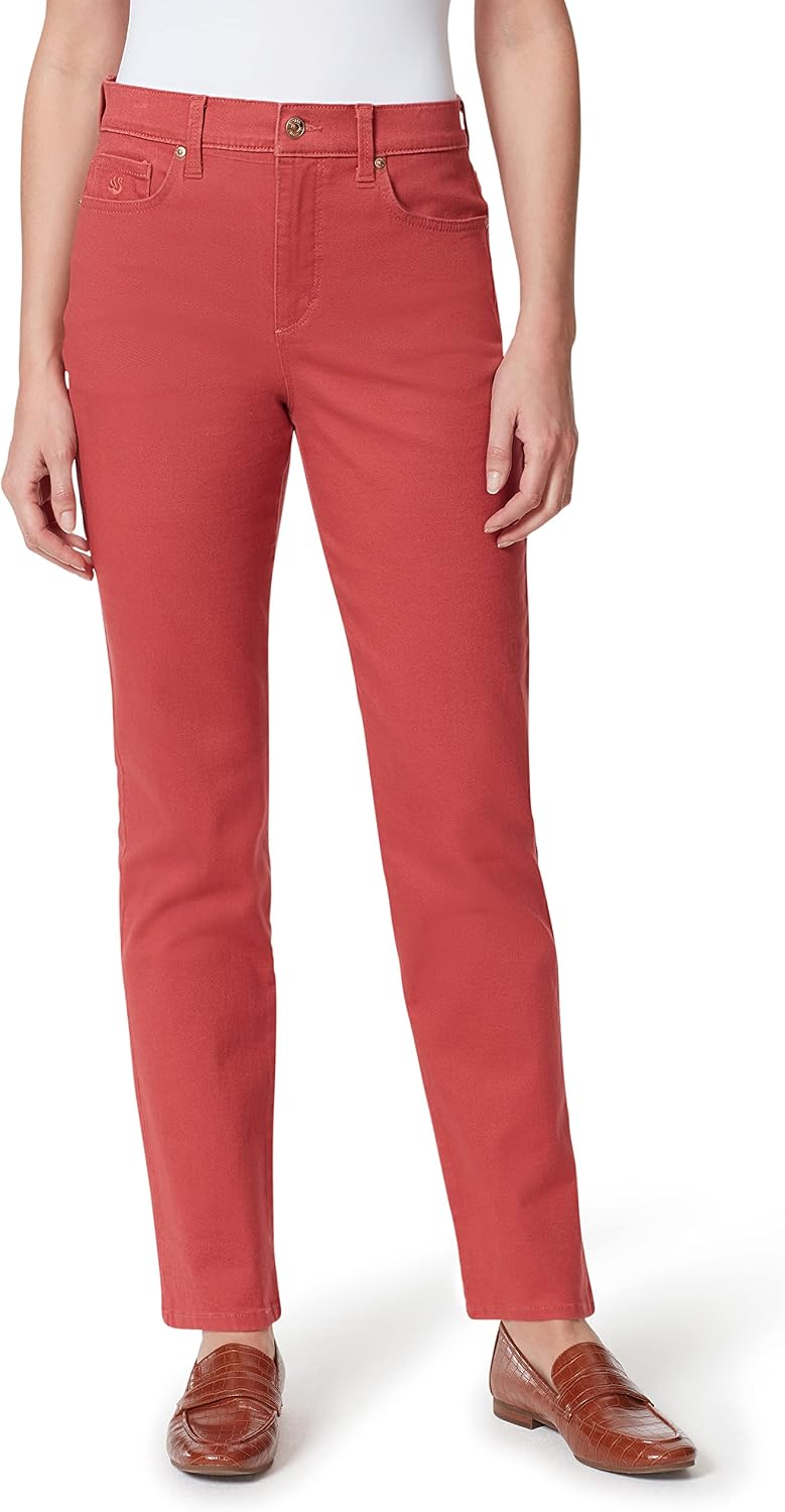 Gloria Vanderbilt Amanda classic tapered jeans on a model, color option 27 of 88