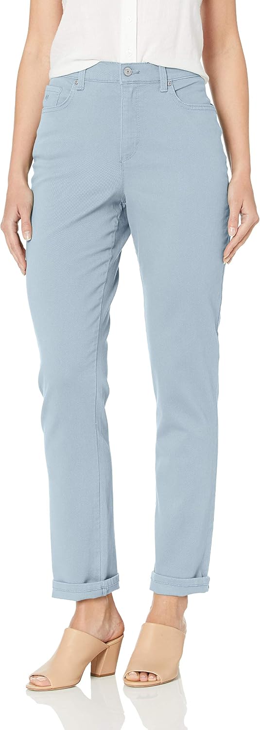 Gloria Vanderbilt Amanda classic tapered jeans on a model, color option 71 of 88