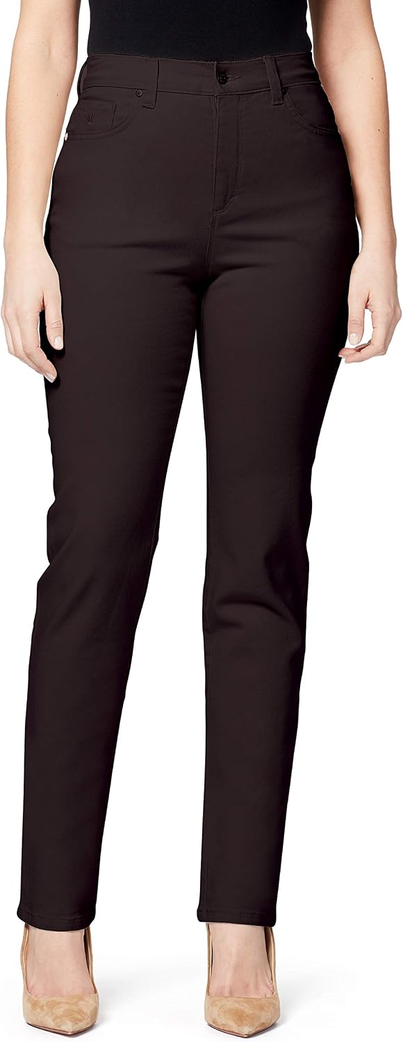 Gloria Vanderbilt Amanda classic tapered jeans on a model, color option 43 of 88