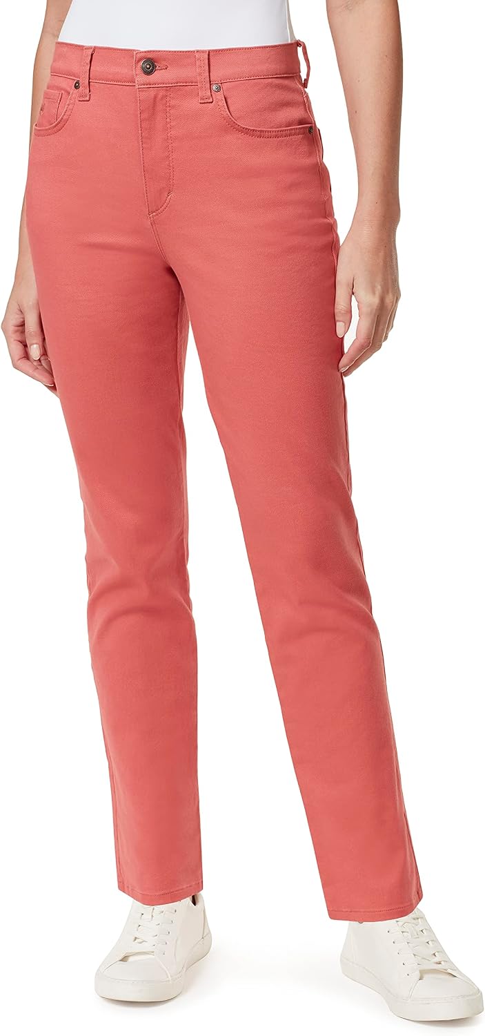 Gloria Vanderbilt Amanda classic tapered jeans on a model, color option 23 of 88