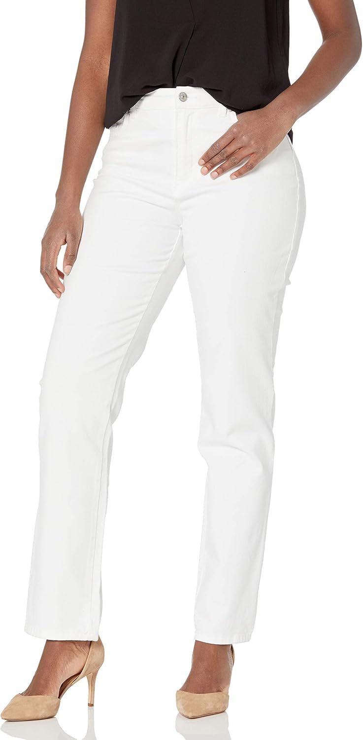 Gloria Vanderbilt Amanda classic tapered jeans on a model, color option 11 of 88