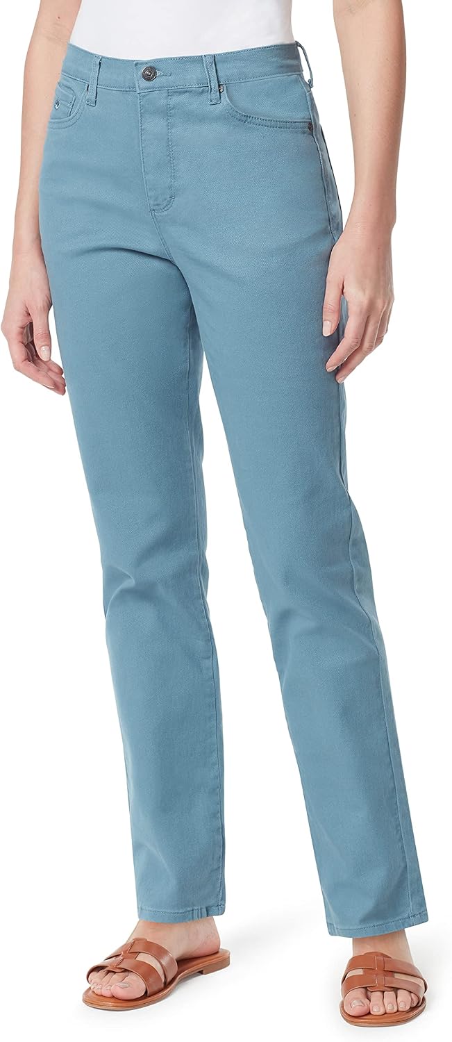 Gloria Vanderbilt Amanda classic tapered jeans on a model, color option 69 of 88