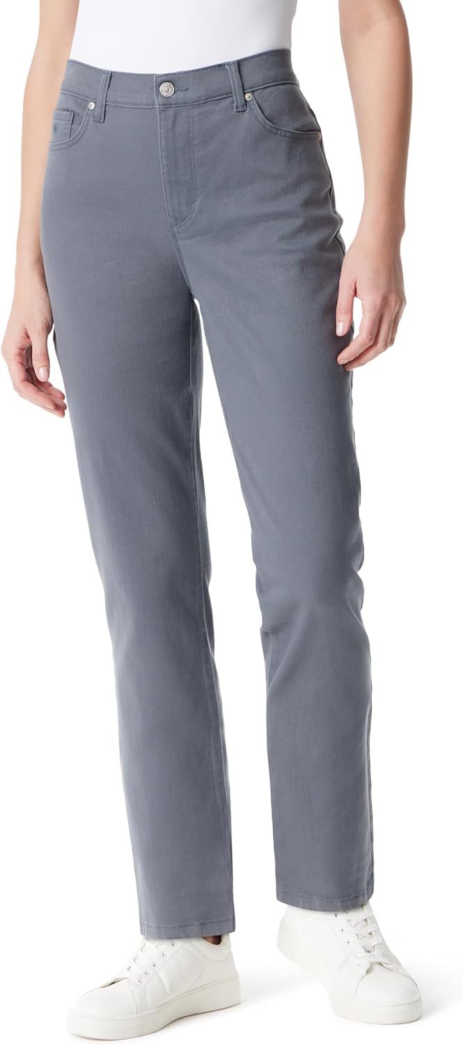 Gloria Vanderbilt Amanda classic tapered jeans on a model, color option 18 of 88