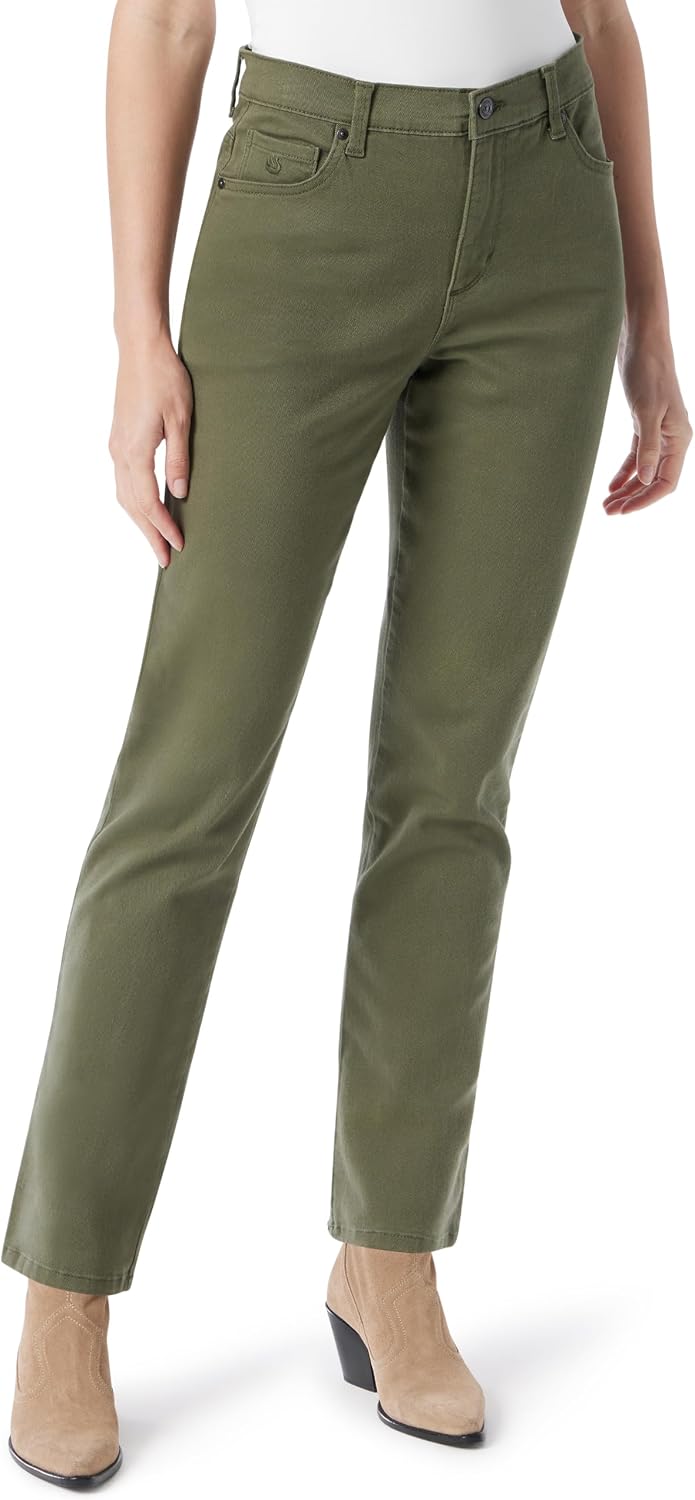 Gloria Vanderbilt Amanda classic tapered jeans on a model, color option 4 of 88