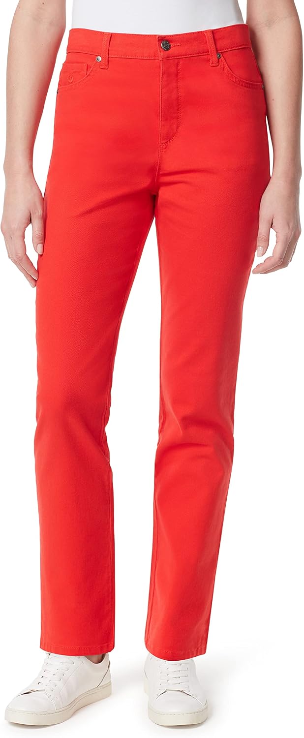 Gloria Vanderbilt Amanda classic tapered jeans on a model, color option 60 of 88