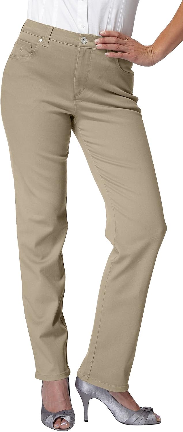 Gloria Vanderbilt Amanda classic tapered jeans on a model, color option 55 of 88