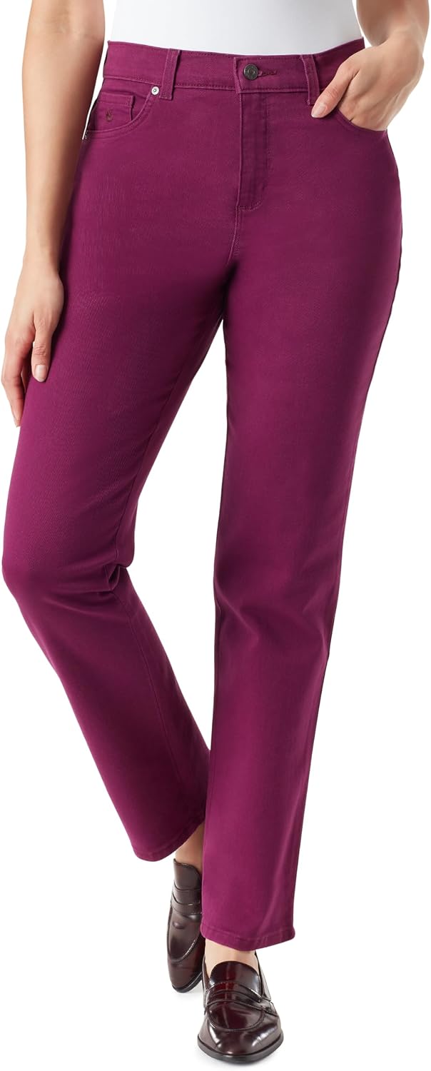 Gloria Vanderbilt Amanda classic tapered jeans on a model, color option 47 of 88
