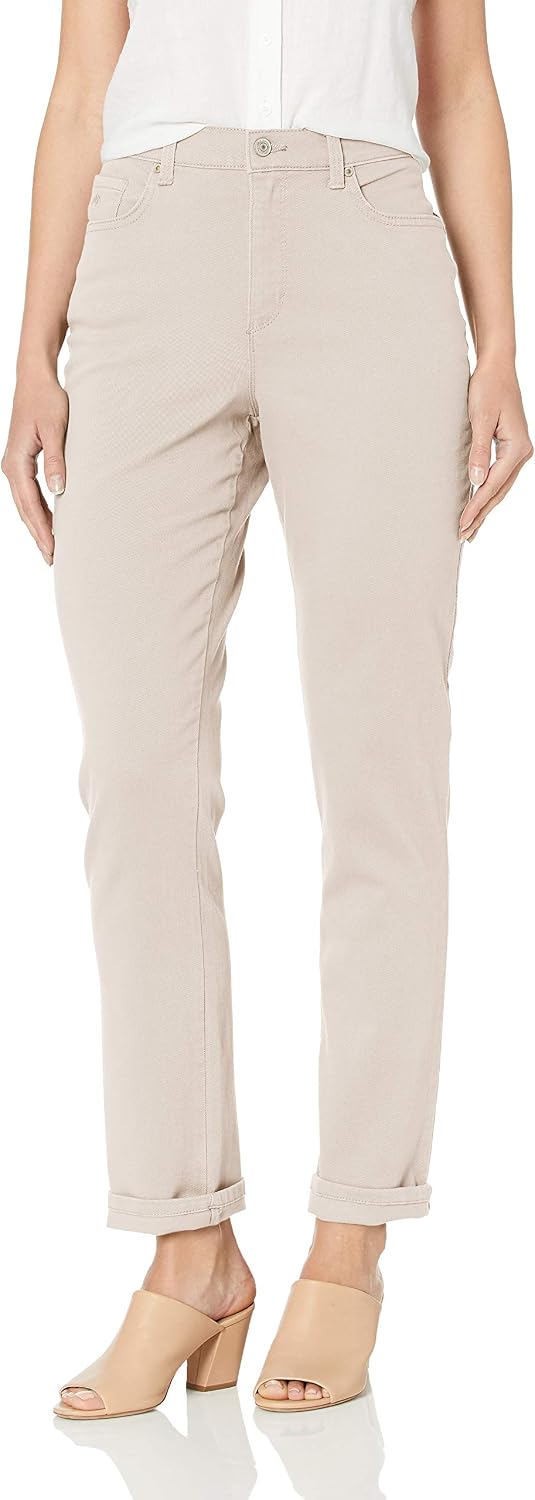 Gloria Vanderbilt Amanda classic tapered jeans on a model, color option 57 of 88