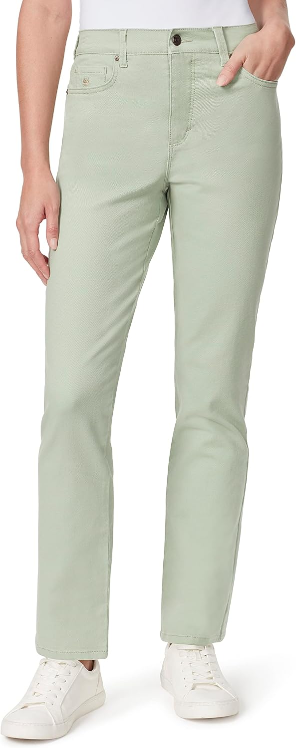 Gloria Vanderbilt Amanda classic tapered jeans on a model, color option 24 of 88