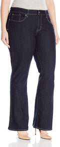 Levi Strauss Signature Gold Totally Shaping bootcut jeans in dark navy, plus size, on a model