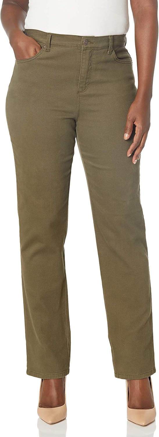 Gloria Vanderbilt Amanda classic tapered jeans on a model, color option 67 of 88