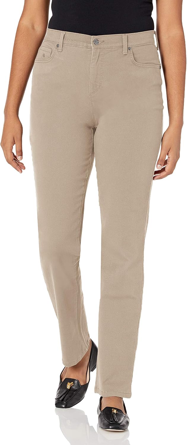 Gloria Vanderbilt Amanda classic tapered jeans on a model, color option 80 of 88