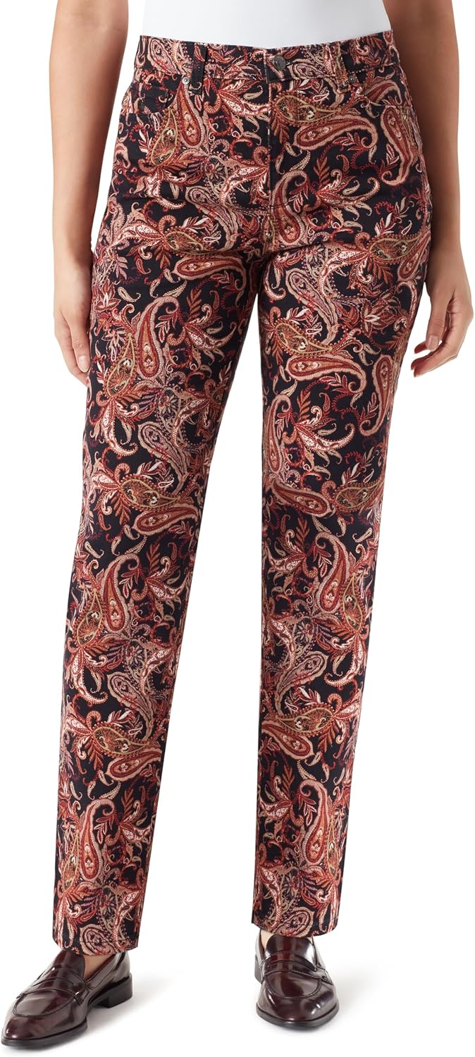 Gloria Vanderbilt Amanda classic tapered jeans on a model, color option 30 of 88