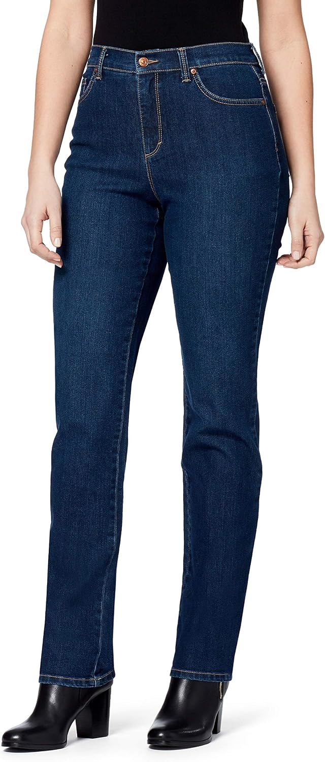 Gloria Vanderbilt Amanda classic tapered jeans on a model, color option 6 of 88