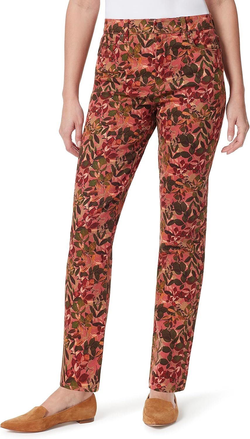 Gloria Vanderbilt Amanda classic tapered jeans on a model, color option 79 of 88