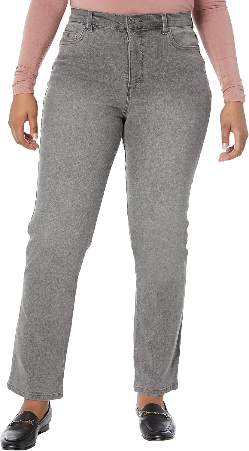 Gloria Vanderbilt Amanda classic tapered jeans on a model, color option 70 of 88