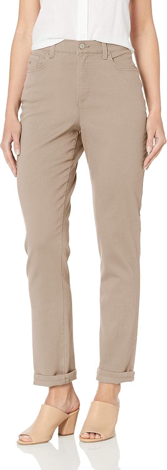 Gloria Vanderbilt Amanda classic tapered jeans on a model, color option 56 of 88
