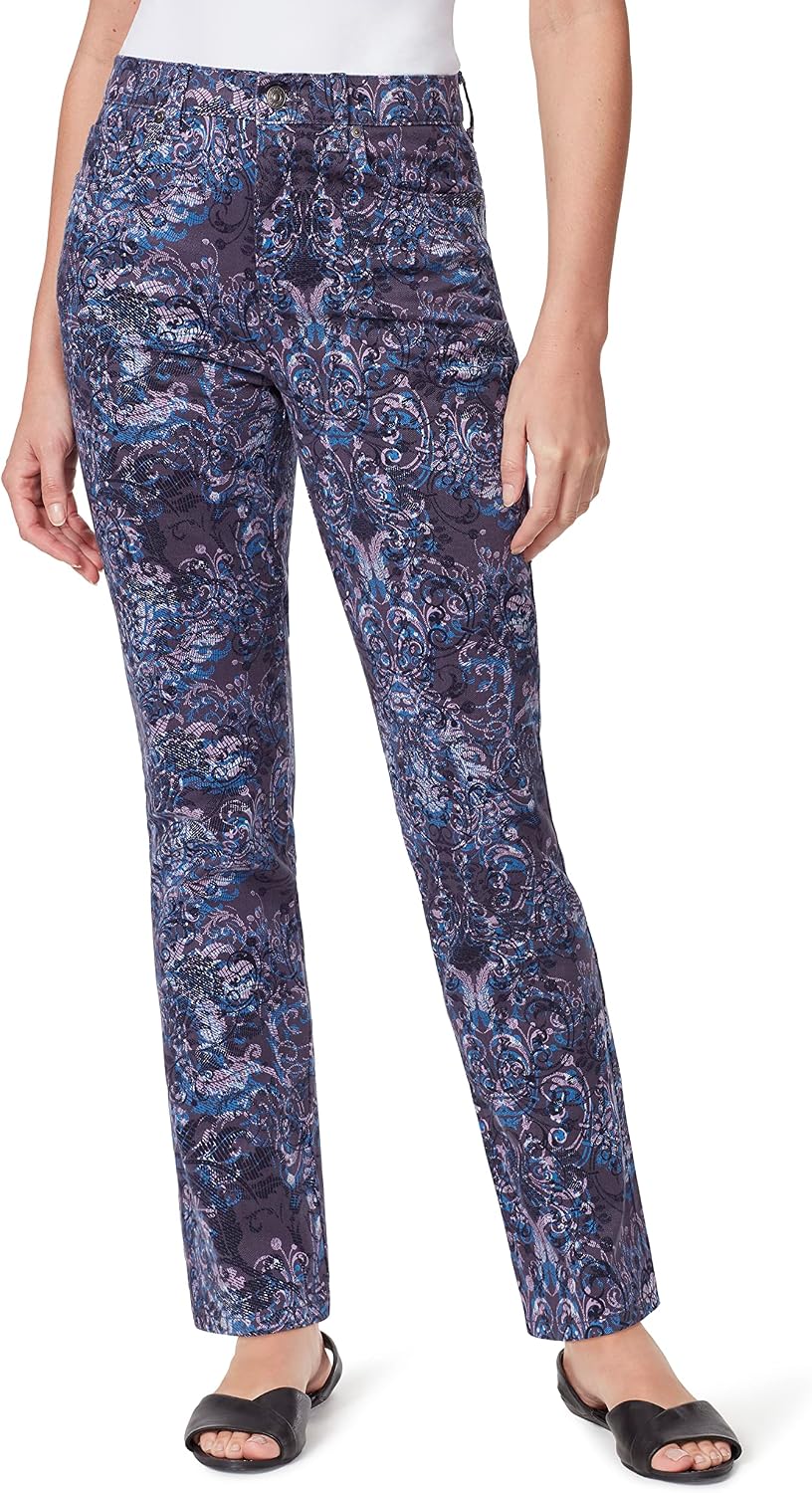 Gloria Vanderbilt Amanda classic tapered jeans on a model, color option 9 of 88