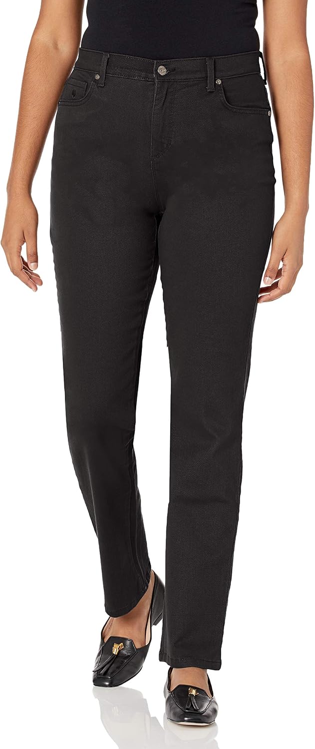 Gloria Vanderbilt Amanda classic tapered jeans on a model, color option 28 of 88